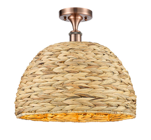 Ballston One Light Semi-Flush Mount Antique Copper