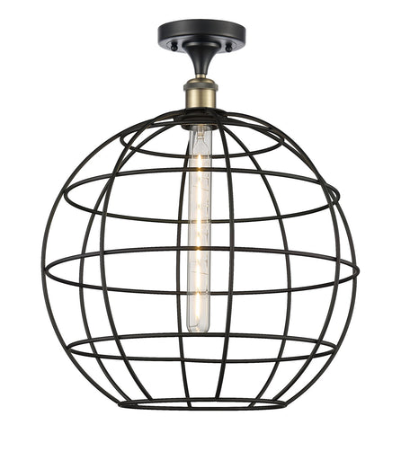 Ballston LED Semi-Flush Mount Black Antique Brass