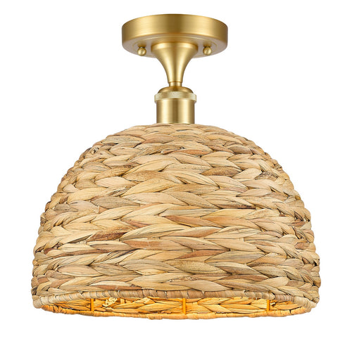 Ballston One Light Semi-Flush Mount Satin Gold