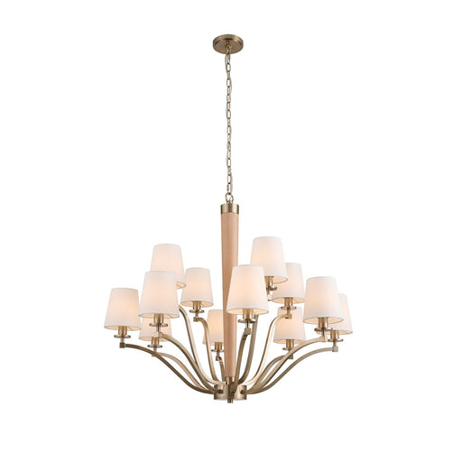 Curva 12 Light Chandelier Brushed Champagne Gold