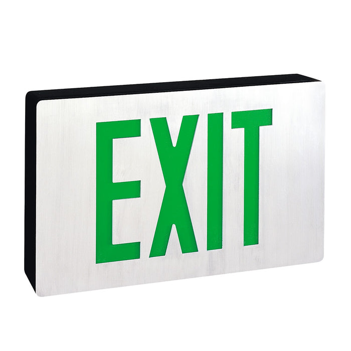 Nora Lighting - NX-616-LED/G/2F - LED Self-Diagnostic Exit Sign w/ Battery Backup - Exit - Aluminum