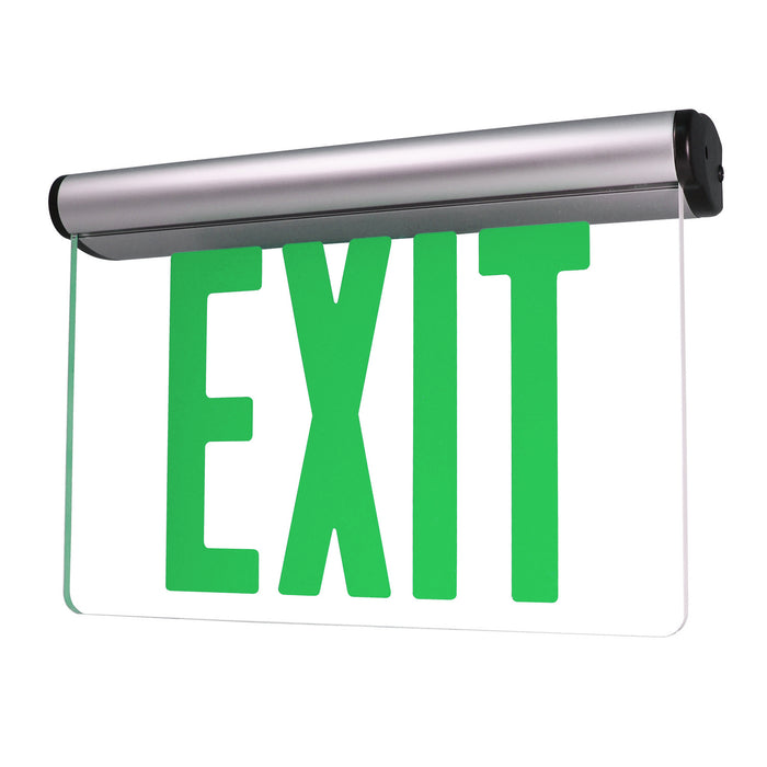 Nora Lighting - NX-811-LEDGCA - LED Edge-Lit Exit Sign - Exit - Aluminum