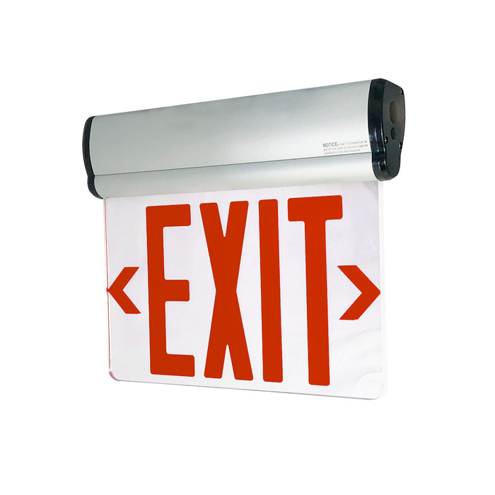 Nora Lighting - NX-811-LEDR2MA - LED Edge-Lit Exit Sign - Exit - Aluminum