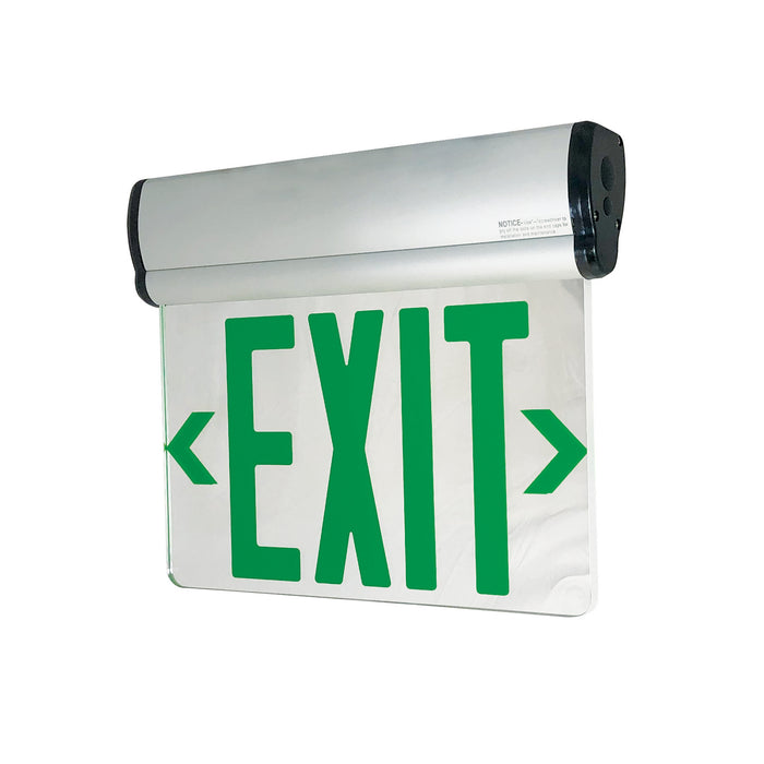 Nora Lighting - NX-813-LEDG2MA - LED Edge-Lit Exit Sign - Exit - Green/Mirror/Aluminum