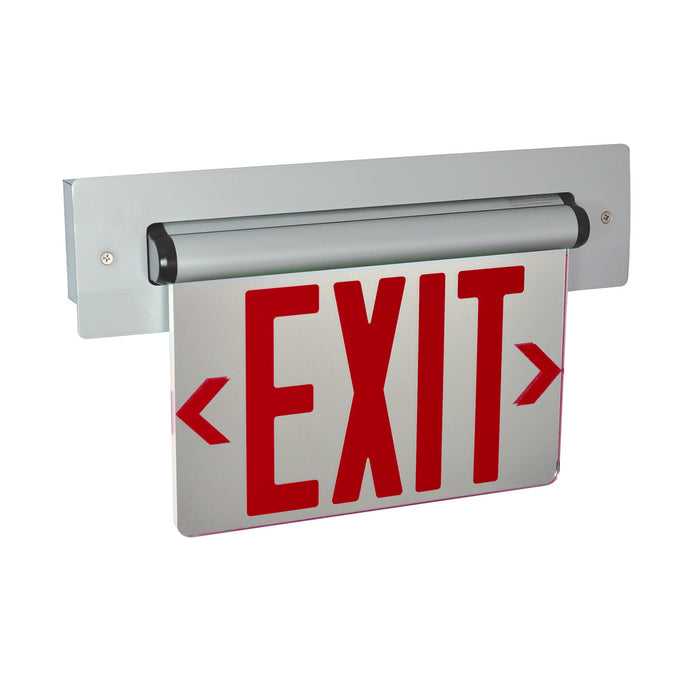 Nora Lighting - NX-814-LEDRMA - LED Edge-Lit Exit Sign - Exit - Red/Mirror/Aluminum