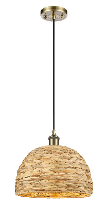 Innovations - 516-1P-AB-RBD-12-NAT - One Light Pendant - Downtown Urban - Antique Brass