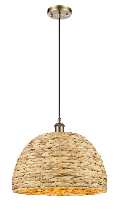 Innovations - 516-1P-AB-RBD-16-NAT - One Light Pendant - Downtown Urban - Antique Brass