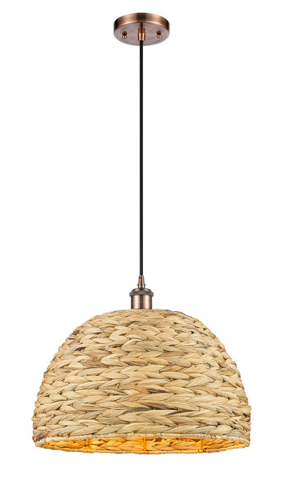 Innovations - 516-1P-AC-RBD-16-NAT - One Light Pendant - Downtown Urban - Antique Copper