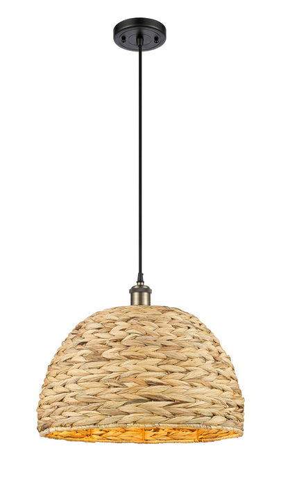 Innovations - 516-1P-BAB-RBD-16-NAT - One Light Pendant - Downtown Urban - Black Antique Brass