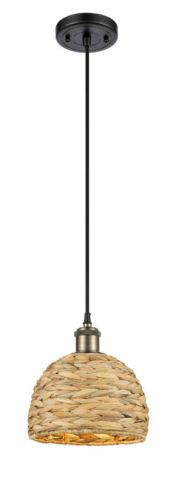 Innovations - 516-1P-BAB-RBD-8-NAT - One Light Pendant - Downtown Urban - Black Antique Brass