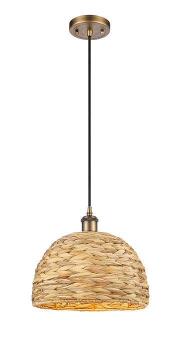 Innovations - 516-1P-BB-RBD-12-NAT - One Light Pendant - Downtown Urban - Brushed Brass