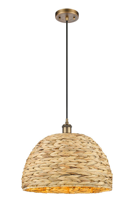 Innovations - 516-1P-BB-RBD-16-NAT - One Light Pendant - Downtown Urban - Brushed Brass