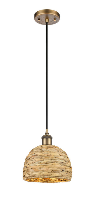 Innovations - 516-1P-BB-RBD-8-NAT - One Light Pendant - Downtown Urban - Brushed Brass