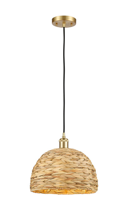 Innovations - 516-1P-SG-RBD-12-NAT - One Light Pendant - Downtown Urban - Satin Gold