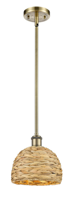 Innovations - 516-1S-AB-RBD-8-NAT - One Light Pendant - Downtown Urban - Antique Brass
