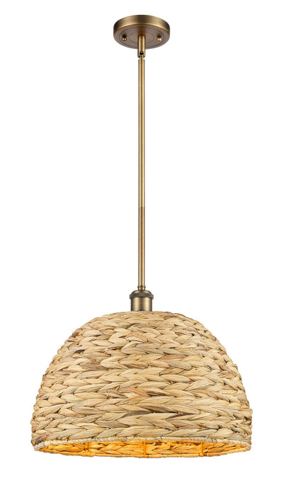 Innovations - 516-1S-BB-RBD-16-NAT - One Light Pendant - Downtown Urban - Brushed Brass