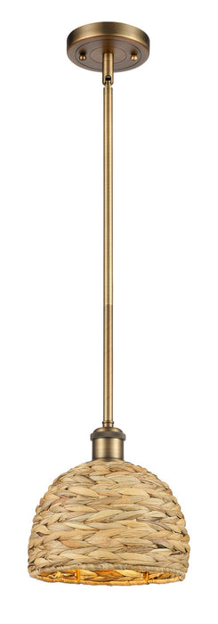 Innovations - 516-1S-BB-RBD-8-NAT - One Light Pendant - Downtown Urban - Brushed Brass