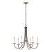 Hubbardton Forge - 101160-SKT-05 - Six Light Chandelier - Simple Lines - Bronze