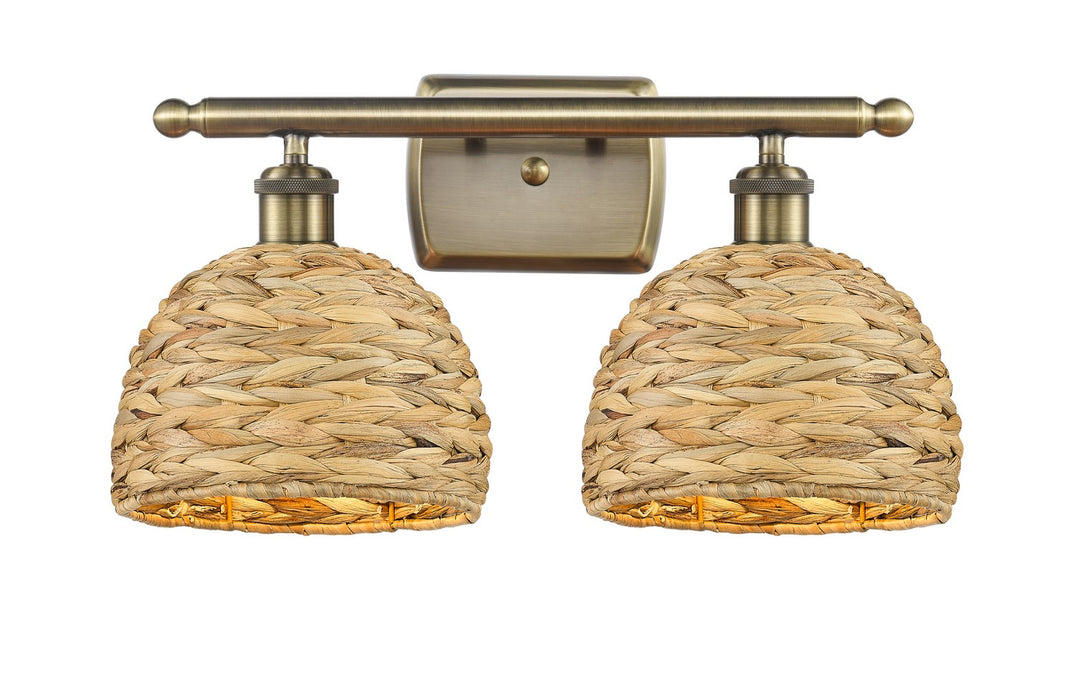 Innovations - 516-2W-AB-RBD-8-NAT - Two Light Bath Vanity - Downtown Urban - Antique Brass