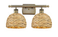 Innovations - 516-2W-AB-RBD-8-NAT - Two Light Bath Vanity - Downtown Urban - Antique Brass