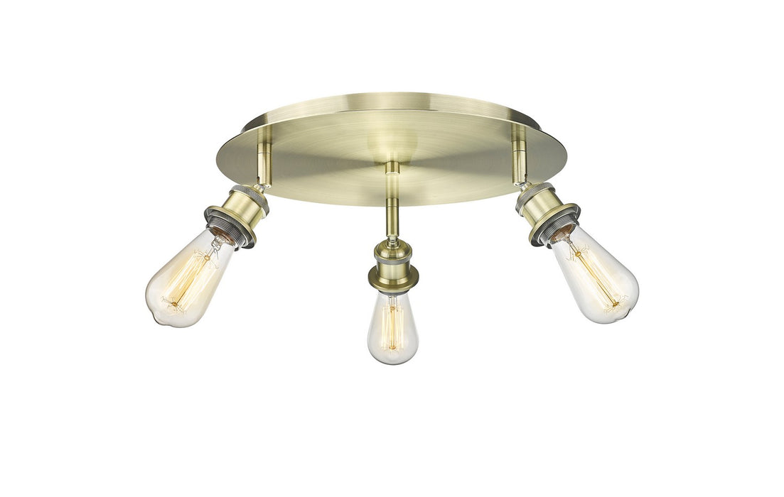 Innovations - 516-3C-AB - Three Light Flush Mount - Downtown Urban - Antique Brass