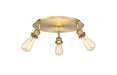 Innovations - 516-3C-BB - Three Light Flush Mount - Downtown Urban - Brushed Brass