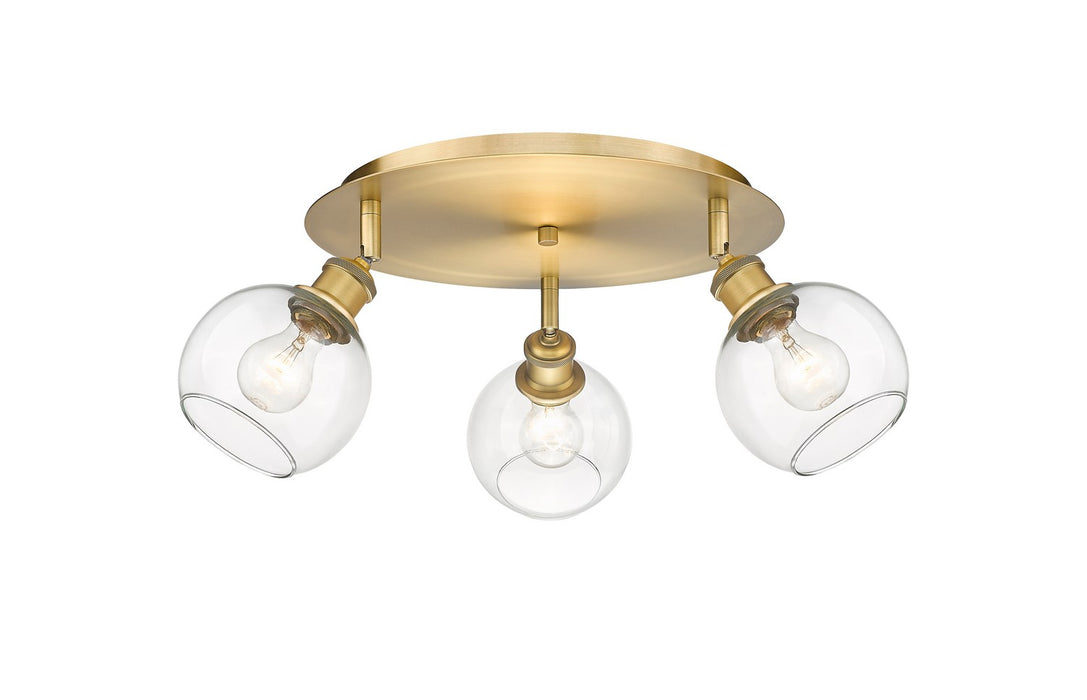 Innovations - 516-3C-BB-G122-6 - Three Light Flush Mount - Downtown Urban - Brushed Brass