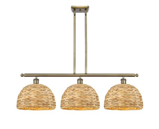 Innovations - 516-3I-AB-RBD-12-NAT - Three Light Pendant - Downtown Urban - Antique Brass