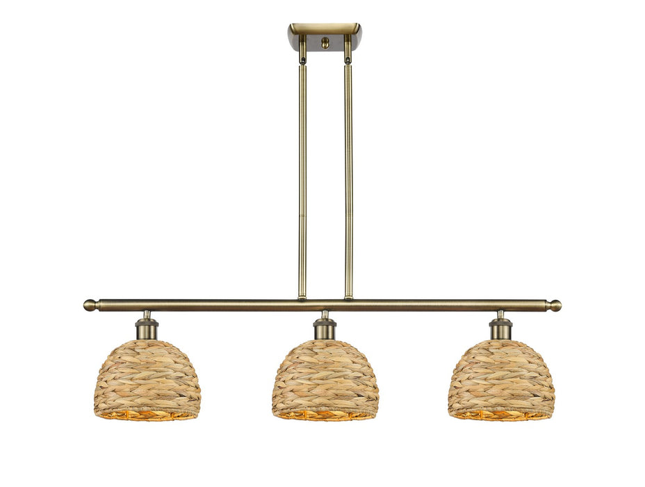 Innovations - 516-3I-AB-RBD-8-NAT - Three Light Pendant - Downtown Urban - Antique Brass