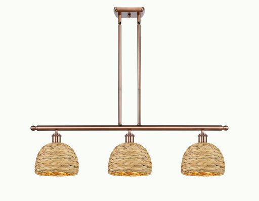 Innovations - 516-3I-AC-RBD-8-NAT - Three Light Pendant - Downtown Urban - Antique Copper
