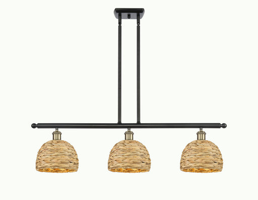 Innovations - 516-3I-BAB-RBD-8-NAT - Three Light Pendant - Downtown Urban - Black Antique Brass