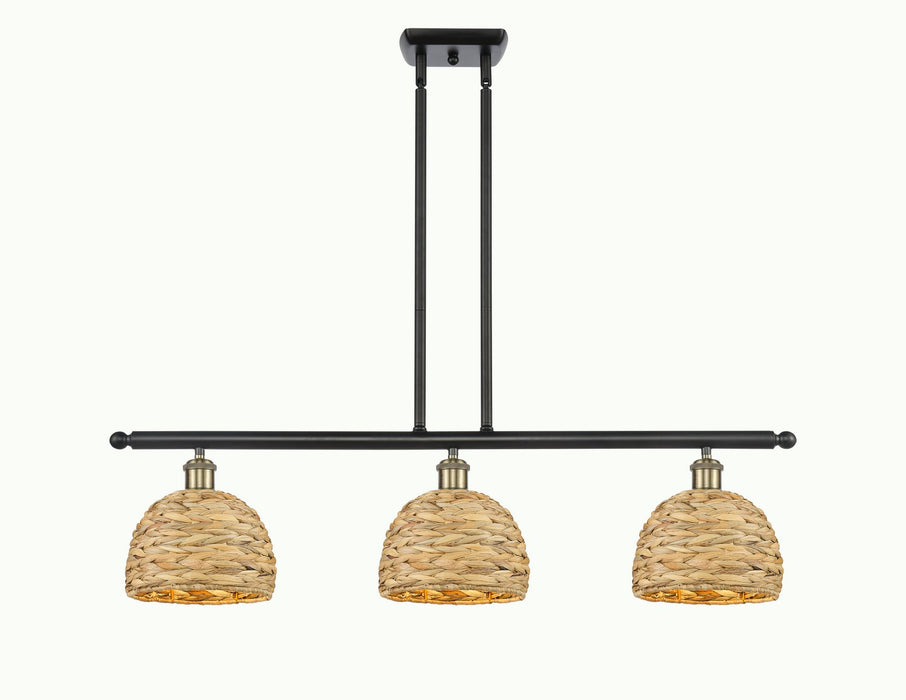 Innovations - 516-3I-BAB-RBD-8-NAT - Three Light Pendant - Downtown Urban - Black Antique Brass