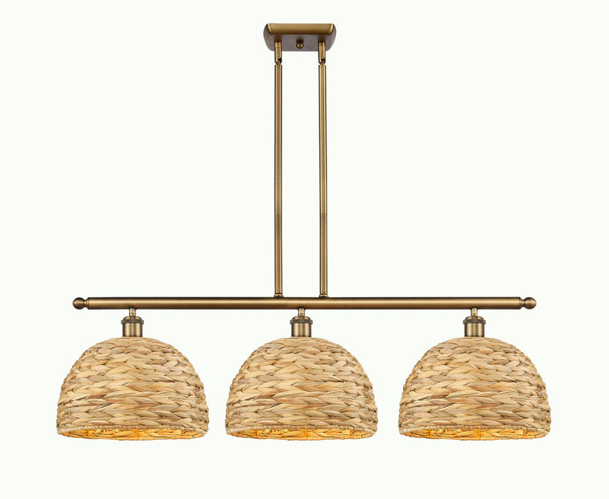 Innovations - 516-3I-BB-RBD-12-NAT - Three Light Pendant - Downtown Urban - Brushed Brass