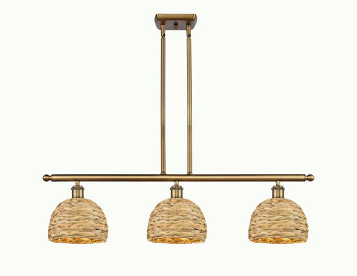 Innovations - 516-3I-BB-RBD-8-NAT - Three Light Pendant - Downtown Urban - Brushed Brass