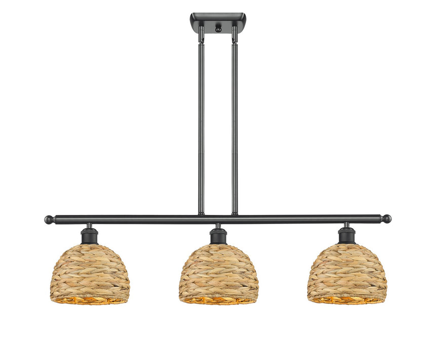 Innovations - 516-3I-BK-RBD-8-NAT - Three Light Pendant - Downtown Urban - Matte Black