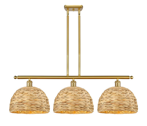 Innovations - 516-3I-SG-RBD-12-NAT - Three Light Pendant - Downtown Urban - Satin Gold