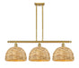 Innovations - 516-3I-SG-RBD-12-NAT - Three Light Pendant - Downtown Urban - Satin Gold