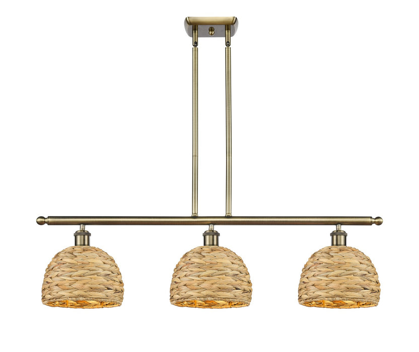 Innovations - 516-3I-SG-RBD-8-NAT - Three Light Pendant - Downtown Urban - Satin Gold