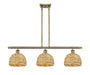 Innovations - 516-3I-SG-RBD-8-NAT - Three Light Pendant - Downtown Urban - Satin Gold