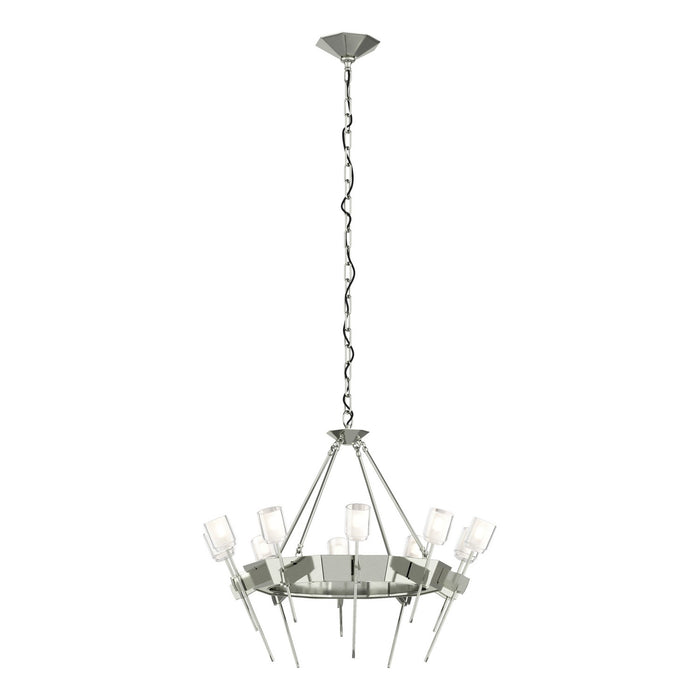 Hubbardton Forge - 101525-SKT-85-YC0369 - Ten Light Chandelier - Echo - Sterling