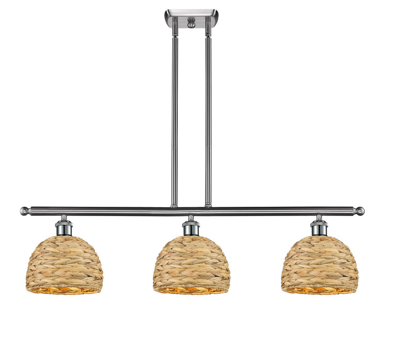 Innovations - 516-3I-SN-RBD-8-NAT - Three Light Pendant - Downtown Urban - Satin Nickel