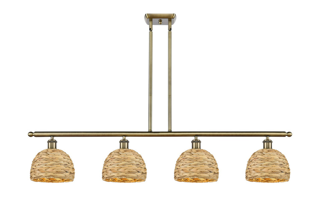 Innovations - 516-4I-AB-RBD-8-NAT - Four Light Pendant - Downtown Urban - Antique Brass