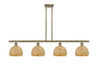 Innovations - 516-4I-AB-RBD-8-NAT - Four Light Pendant - Downtown Urban - Antique Brass