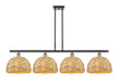 Innovations - 516-4I-BAB-RBD-12-NAT - Four Light Pendant - Downtown Urban - Black Antique Brass