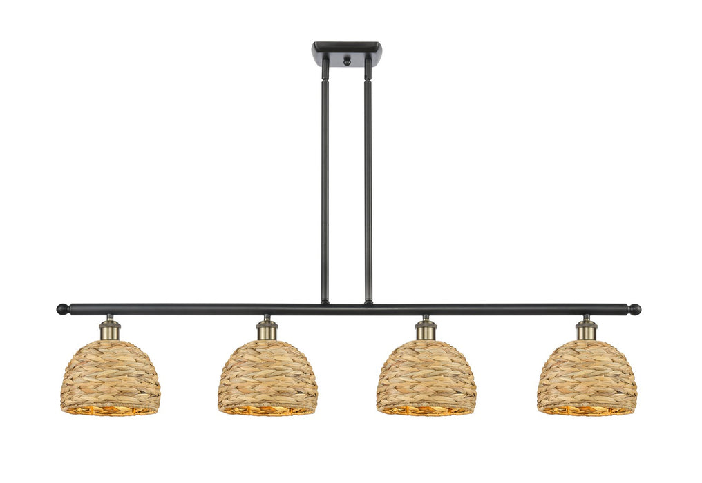 Innovations - 516-4I-BAB-RBD-8-NAT - Four Light Pendant - Downtown Urban - Black Antique Brass