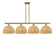 Innovations - 516-4I-BB-RBD-12-NAT - Four Light Pendant - Downtown Urban - Brushed Brass