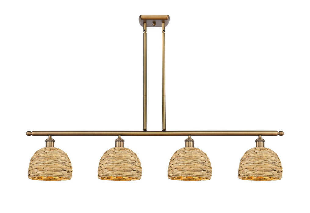 Innovations - 516-4I-BB-RBD-8-NAT - Four Light Pendant - Downtown Urban - Brushed Brass