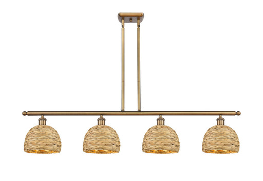 Innovations - 516-4I-BB-RBD-8-NAT - Four Light Pendant - Downtown Urban - Brushed Brass