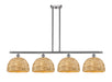 Innovations - 516-4I-SN-RBD-12-NAT - Four Light Pendant - Downtown Urban - Satin Nickel