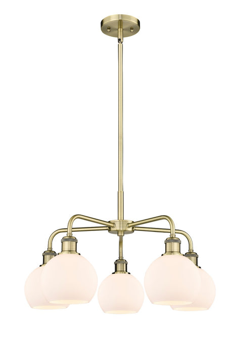 Innovations - 516-5CR-AB-G121-6 - Five Light Chandelier - Downtown Urban - Antique Brass